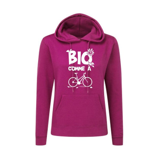 Bio comme un vélo Blanc - Sweatshirt capuche femme - T-shirt-original.com