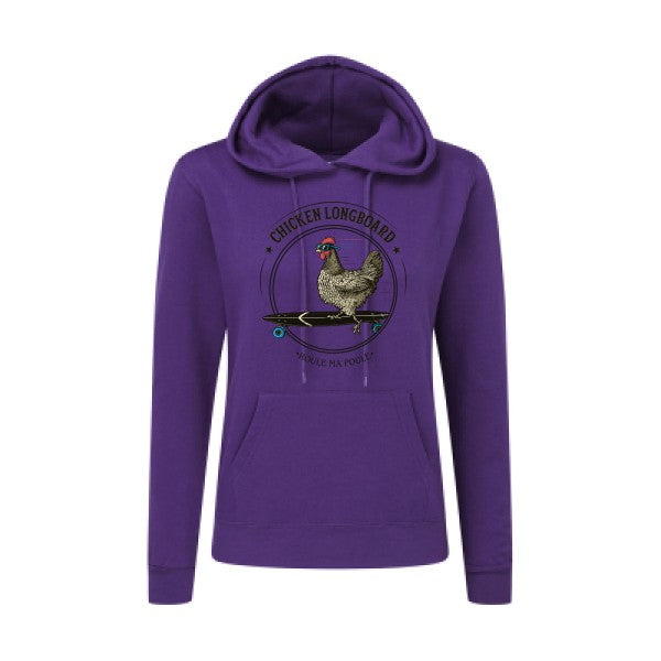 Chicken Longboard- Sweatshirt Sweat capuche femme - T-shirt-original.com