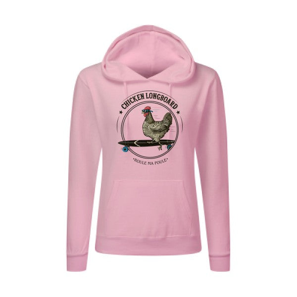 Chicken Longboard- Sweatshirt Sweat capuche femme - T-shirt-original.com