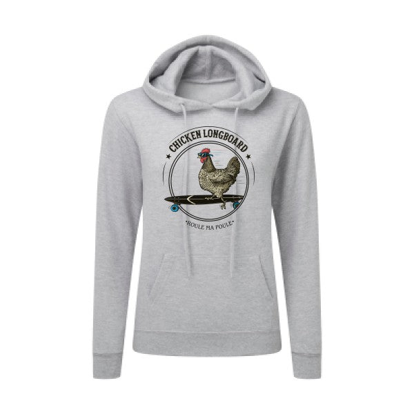 Chicken Longboard- Sweatshirt Sweat capuche femme - T-shirt-original.com