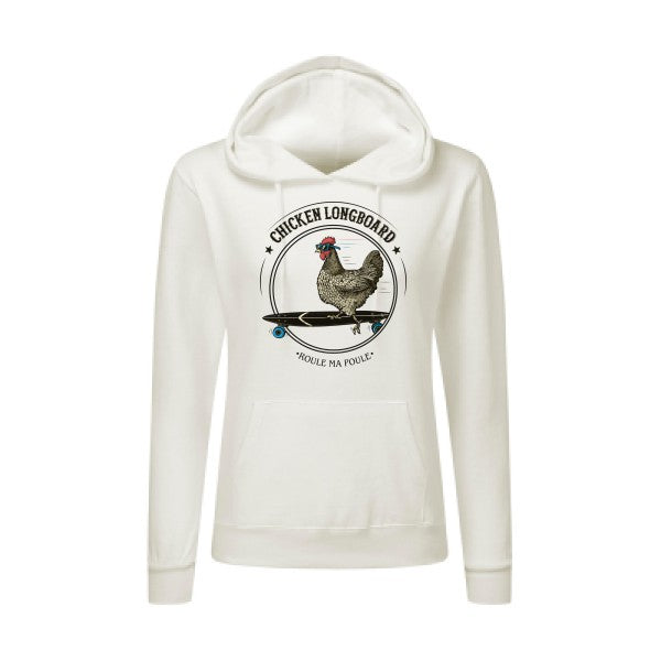 Chicken Longboard- Sweatshirt Sweat capuche femme - T-shirt-original.com