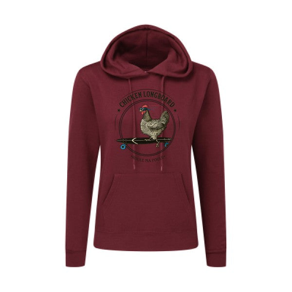 Chicken Longboard- Sweatshirt Sweat capuche femme - T-shirt-original.com