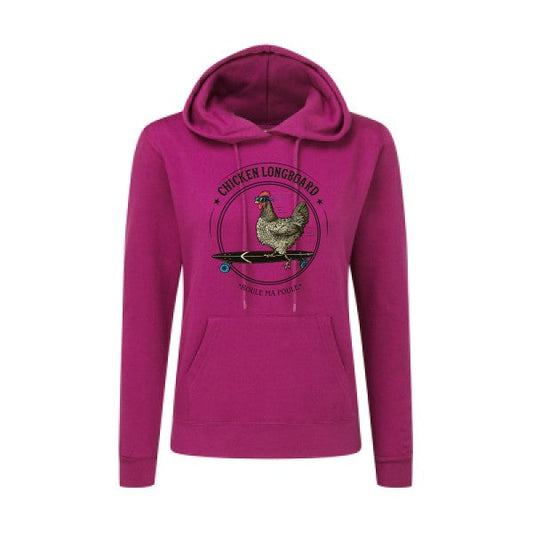 Chicken Longboard- Sweatshirt Sweat capuche femme - T-shirt-original.com