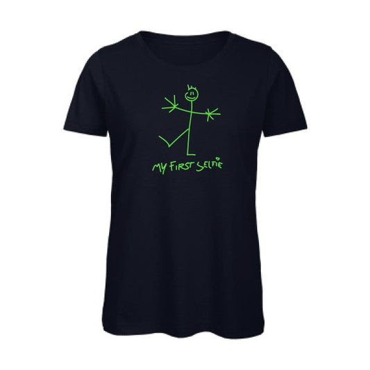 First Selfie Vert fluo -T-shirt femme bio T-shirt-original.com