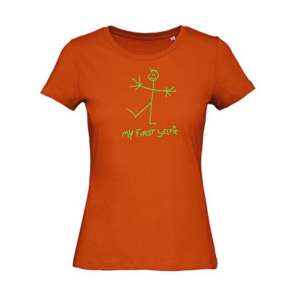 First Selfie Vert fluo -T-shirt femme bio T-shirt-original.com