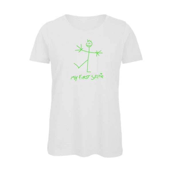 First Selfie Vert fluo -T-shirt femme bio T-shirt-original.com