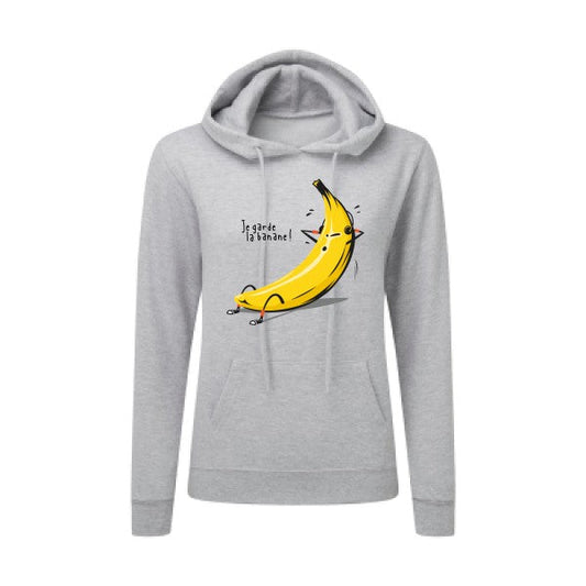 Je garde la banane - Sweat capuche femme - T-shirt-original.com