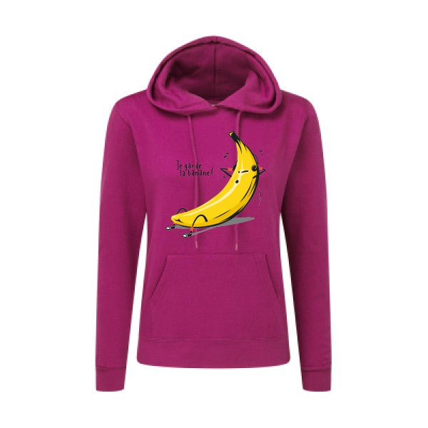 Je garde la banane - Sweat capuche femme - T-shirt-original.com