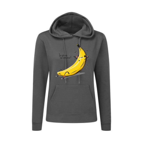 Je garde la banane - Sweat capuche femme - T-shirt-original.com