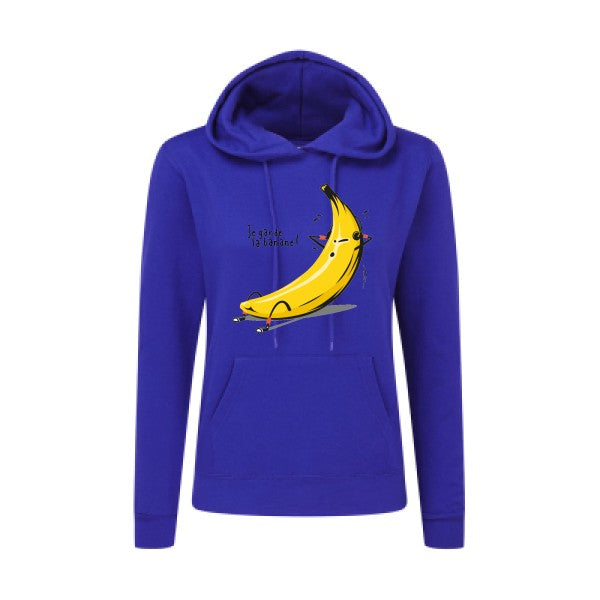 Je garde la banane - Sweat capuche femme - T-shirt-original.com