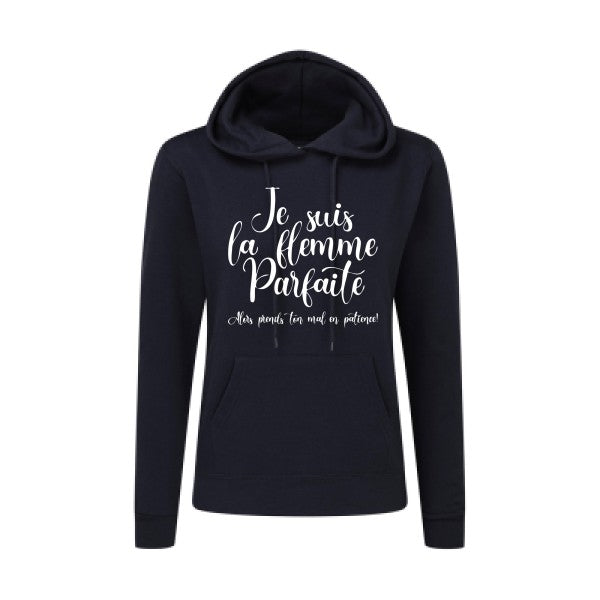 La flemme parfaite Blanc - Sweatshirt capuche femme - T-shirt-original.com