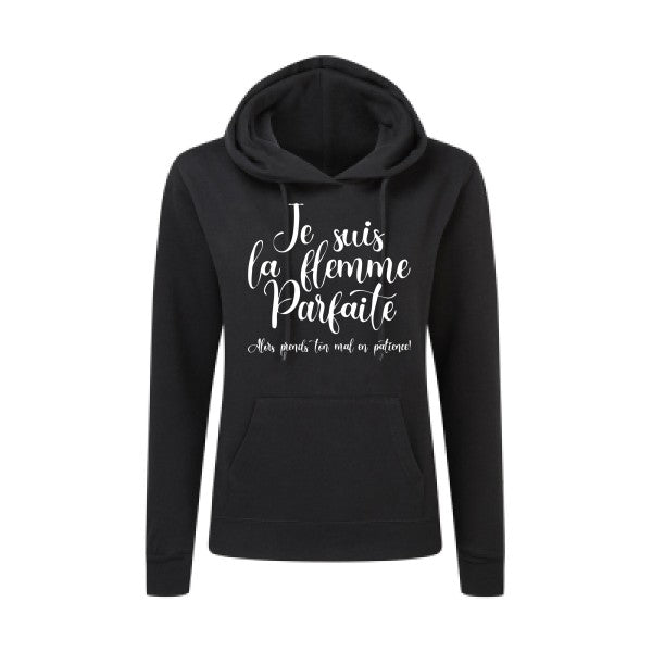 La flemme parfaite Blanc - Sweatshirt capuche femme - T-shirt-original.com