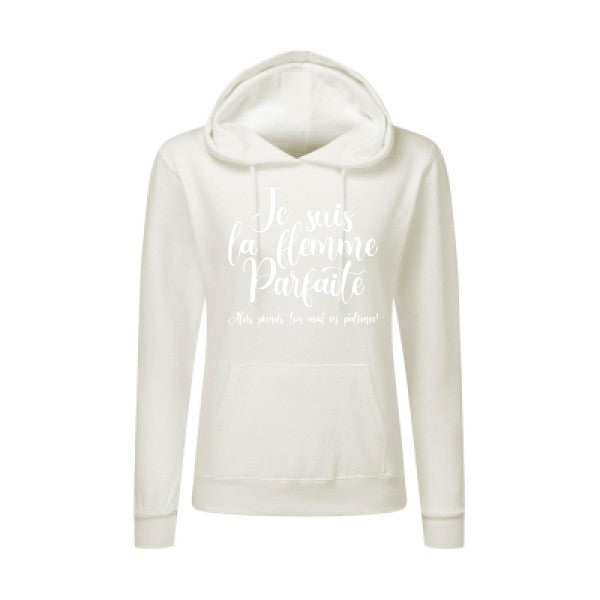 La flemme parfaite Blanc - Sweatshirt capuche femme - T-shirt-original.com