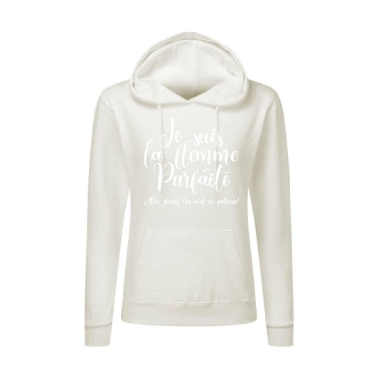 La flemme parfaite Blanc - Sweatshirt capuche femme - T-shirt-original.com