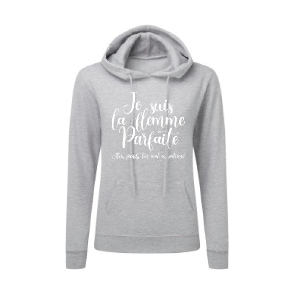 La flemme parfaite Blanc - Sweatshirt capuche femme - T-shirt-original.com