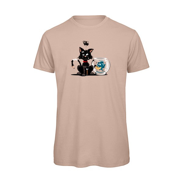 Le piranha et le chat -  T-shirt bio homme - T-shirt-original.com