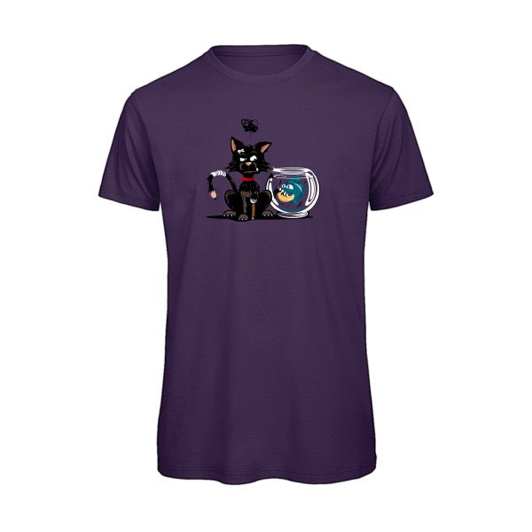 Le piranha et le chat -  T-shirt bio homme - T-shirt-original.com