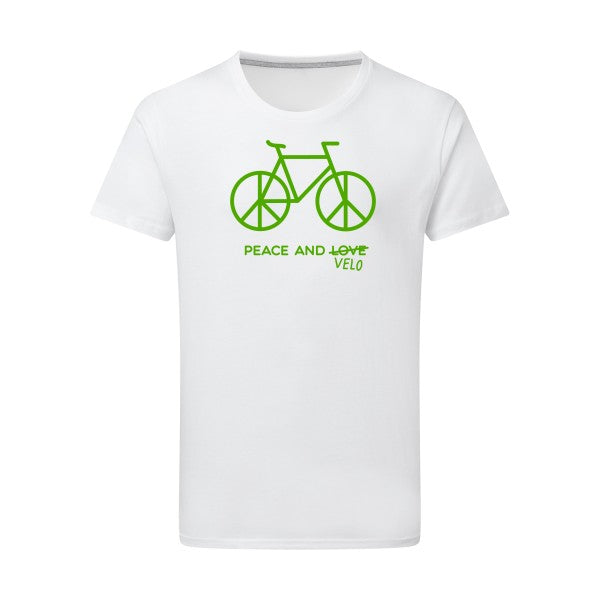 Peace and velo - Vert pomme - pour homme - T-shirt-original.com