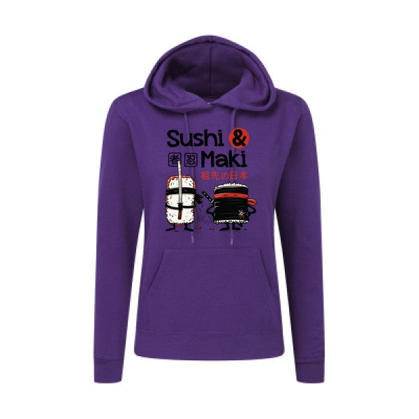 Sweat capuche femme - Sushi et Maki - T-shirt-original.com