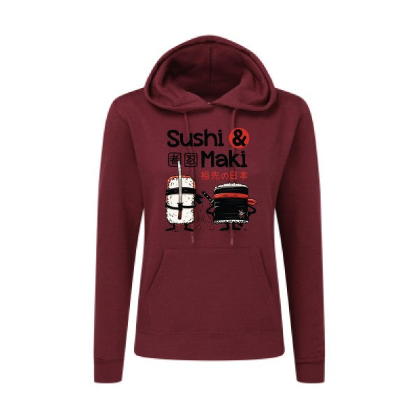 Sweat capuche femme - Sushi et Maki - T-shirt-original.com