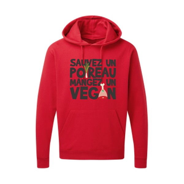 Sweat imprimé - vegan/poireau - pour homme  - T-shirt-original.com