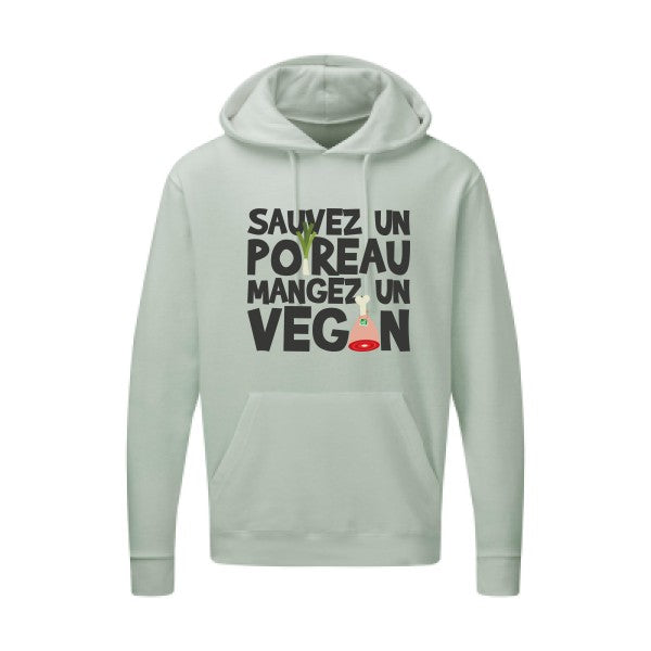 Sweat imprimé - vegan/poireau - pour homme  - T-shirt-original.com