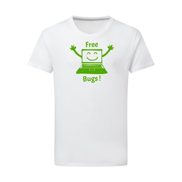 T shirt Geek - FREE BUGS Vert pomme -pour homme - T-shirt-original.com