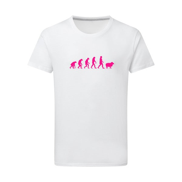 T shirt a message - Panurge Evolution - Rose Fluo - Homme - T-shirt-original.com