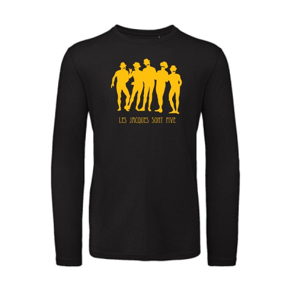 T shirt bio homme -Les Jacques sont Five jaune Or T-shirt-original.com