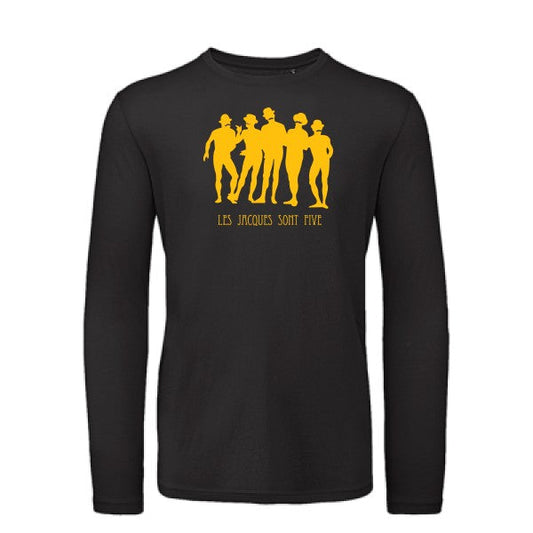 T shirt bio homme -Les Jacques sont Five jaune Or T-shirt-original.com