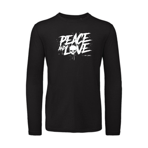 T shirt bio homme -Peace or no peace Blanc T-shirt-original.com