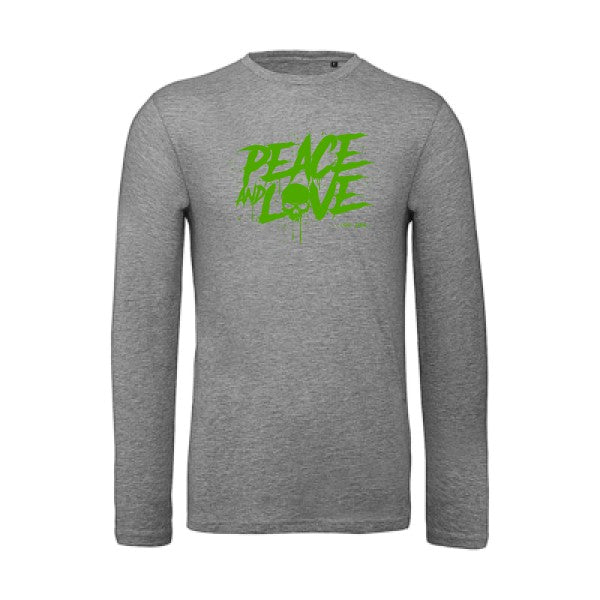 T shirt bio homme -Peace or no peace Vert pomme T-shirt-original.com