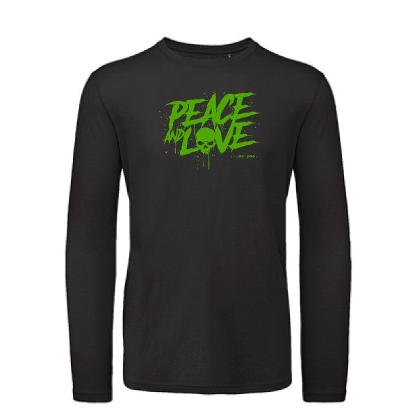 T shirt bio homme -Peace or no peace Vert pomme T-shirt-original.com