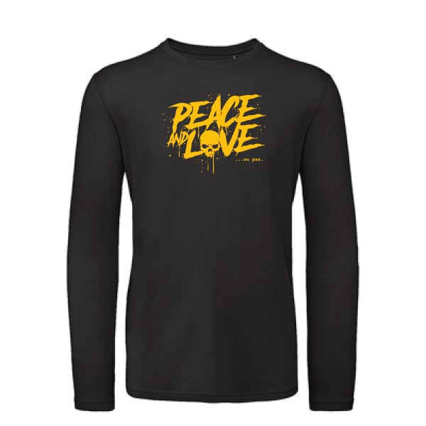 T shirt bio homme -Peace or no peace jaune Or T-shirt-original.com