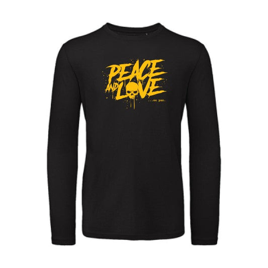 T shirt bio homme -Peace or no peace jaune Or T-shirt-original.com