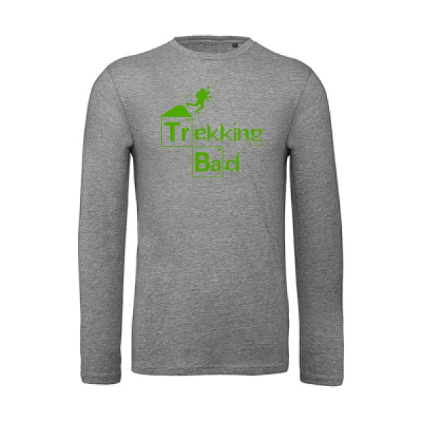 T shirt bio homme -Trekking bad Vert pomme T-shirt-original.com