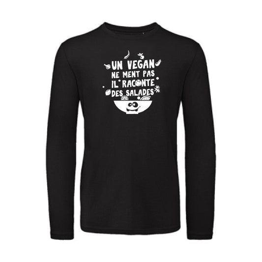 T shirt bio homme -Un vegan ne ment pas Blanc T-shirt-original.com