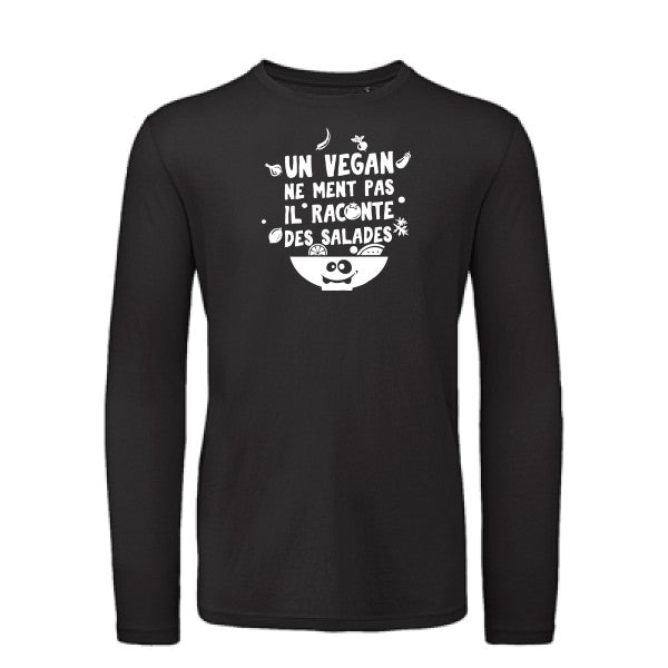 T shirt bio homme -Un vegan ne ment pas Blanc T-shirt-original.com