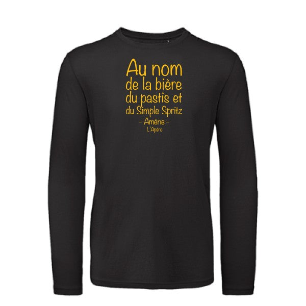 T shirt bio homme -prière de l'apéro jaune Or T-shirt-original.com