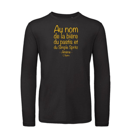 T shirt bio homme -prière de l'apéro jaune Or T-shirt-original.com