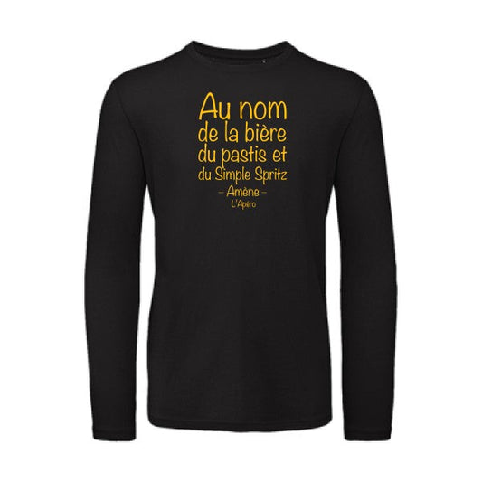 T shirt bio homme -prière de l'apéro jaune Or T-shirt-original.com