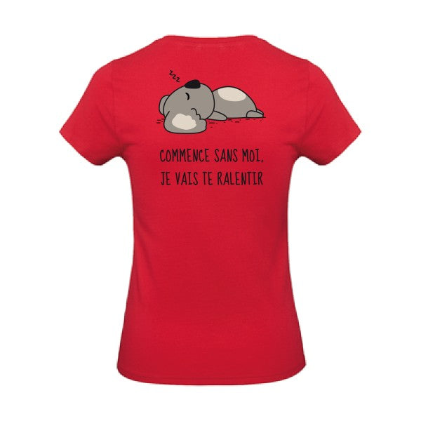 T shirt drole-commence sans moi -Femme bio T-shirt-original.com