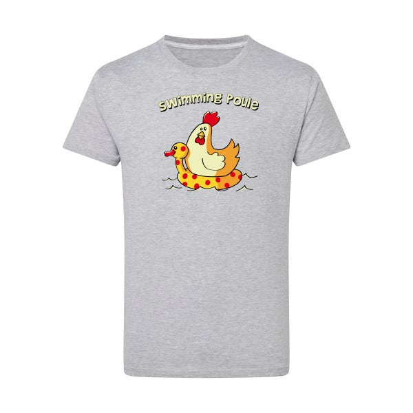 T shirt drôle- swimming poule - pour homme - T-shirt-original.com