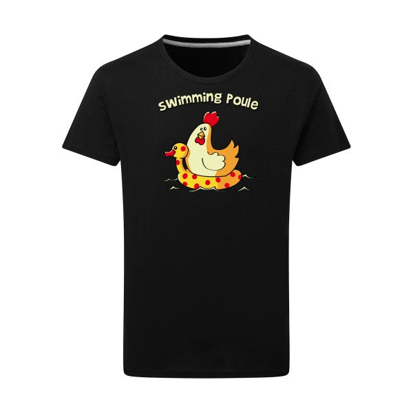 T shirt drôle- swimming poule - pour homme - T-shirt-original.com