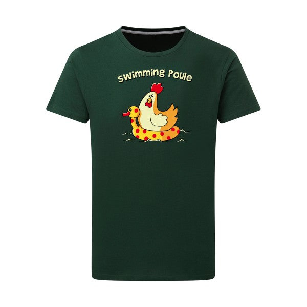 T shirt drôle- swimming poule - pour homme - T-shirt-original.com