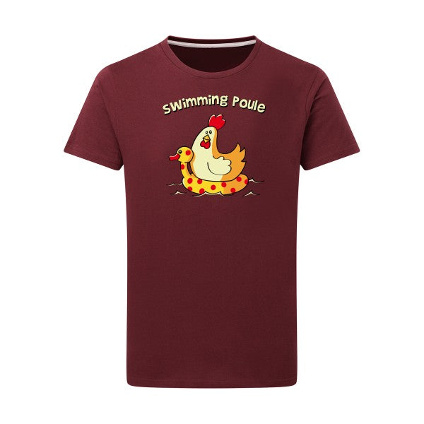 T shirt drôle- swimming poule - pour homme - T-shirt-original.com