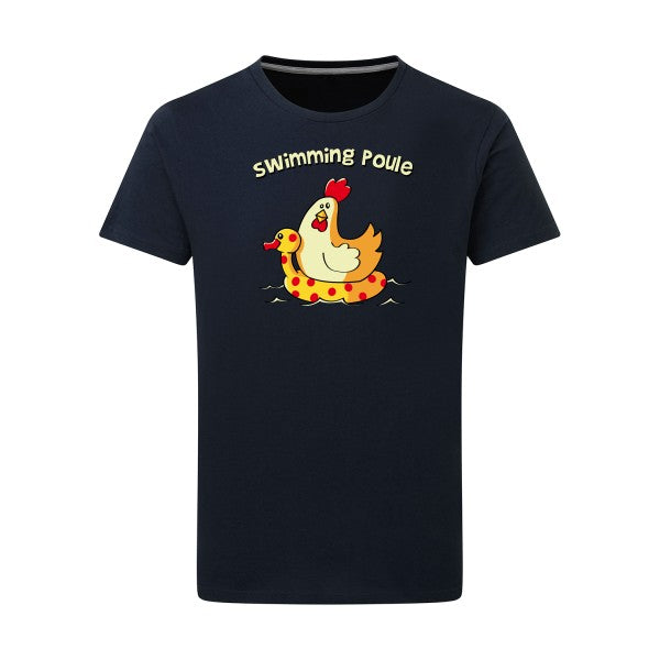 T shirt drôle- swimming poule - pour homme - T-shirt-original.com