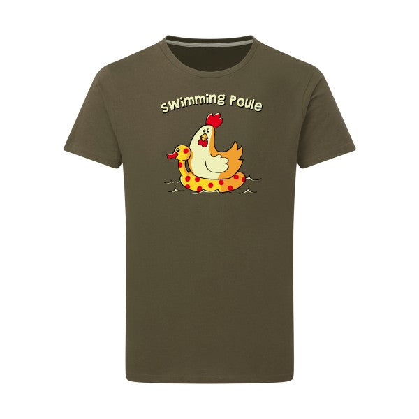 T shirt drôle- swimming poule - pour homme - T-shirt-original.com