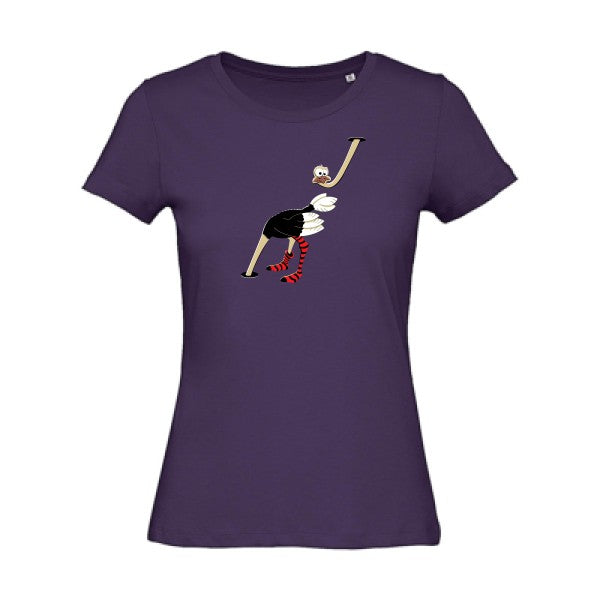 T shirt rigolo-Autruche -Femme bio T-shirt-original.com