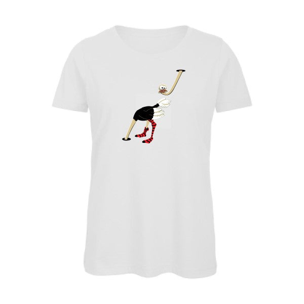 T shirt rigolo-Autruche -Femme bio T-shirt-original.com